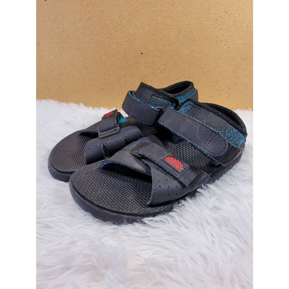River Rock Boys Black, Teal, and Red Hiking Sandals- Size 4
